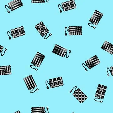 Pack battery vector seamless pattern Illustrazione stock
