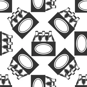 Pack of Beer icon pattern on white background. Vector Illustration Stock Illustration