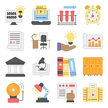 Pack of Binary Idea Flat Icons Illustrazione stock