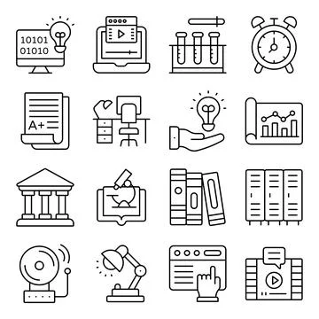 Pack of Binary Idea Linear Icons Stock-Illustration