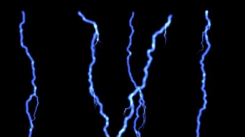 Pack Of Blue Quick Lightnings With Transparent Background Stock Footage 119836195