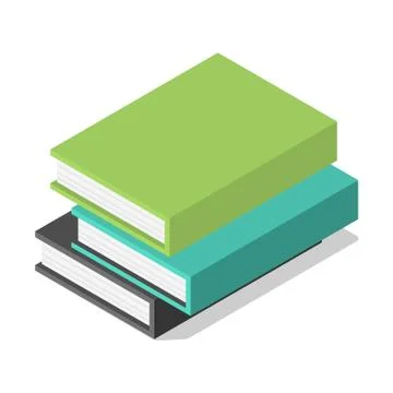 Pack of books on table icon, isometric style Stock Illustration