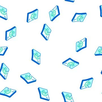 Pack of broccoli isometric icon seamless pattern Stock Illustration