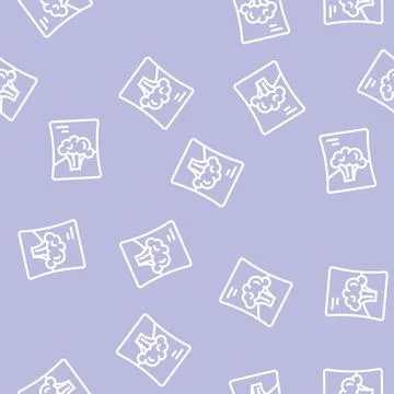 Pack of broccoli line vector seamless pattern Illustrazione stock