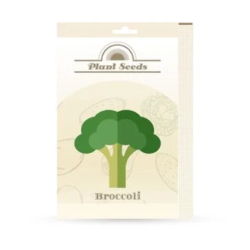 Pack of Broccoli seeds icon Stock Illustration