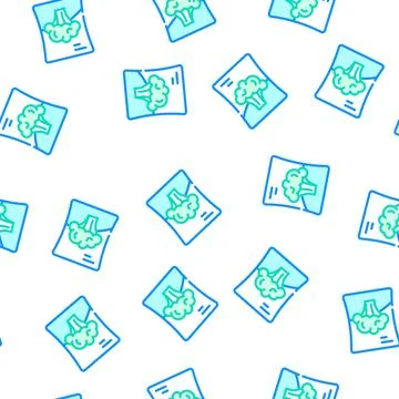 Pack of broccoli vector seamless pattern 스톡 일러스트