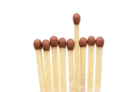 Pack of brown matchsticks Stock Photos