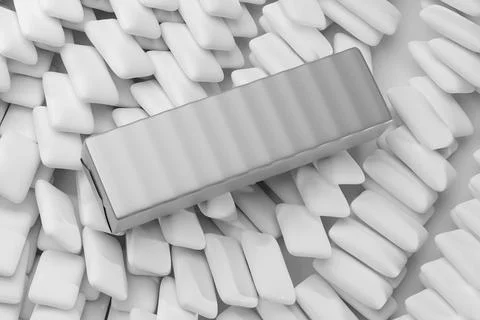 Pack of bubble gum isolated on white. 3D rendering. Stock Illustration