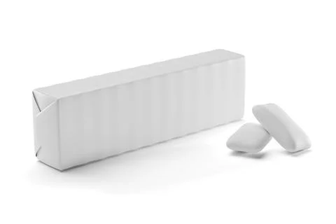 Pack of bubble gum isolated on white. 3D rendering. Illustrazione stock