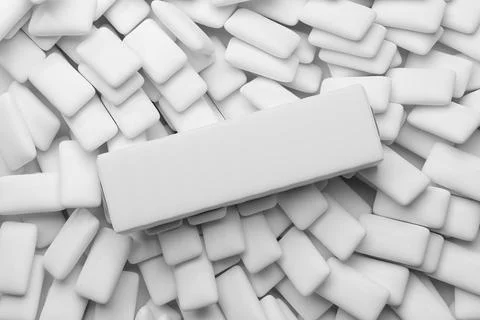Pack of bubble gum isolated on white. 3D rendering. Illustrazione stock