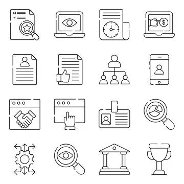 Pack of Business and Data Linear Icons Stock-Illustration