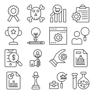 Pack of Business Data and Creativity Linear Icons Stock-Illustration