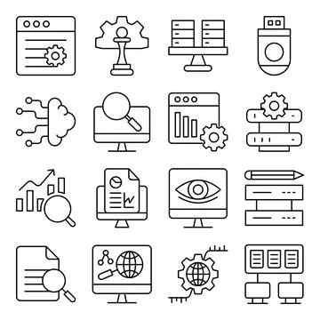 Pack of Business Data Linear Icons Stock-Illustration