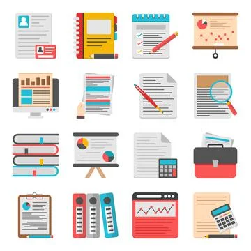 Pack of Business Flat Icons Illustrazione stock