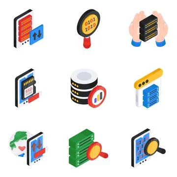 Pack of Business isometric icon Stock Illustration