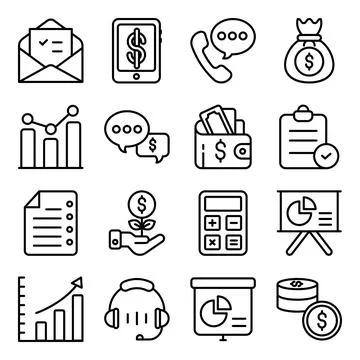 Pack of Business Linear Icons Illustrazione stock