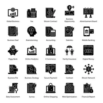 Pack of Business Solid Vectors Stock Illustration