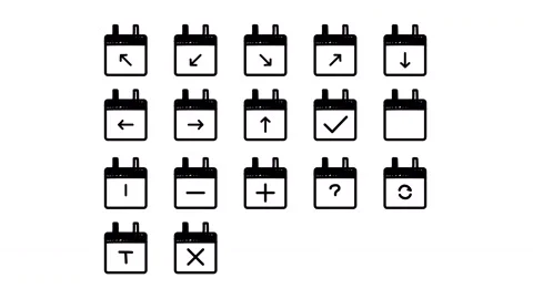 Pack of calendar, month, schedule, event, appointment, agenda, day, date 스톡 동영상 303939833