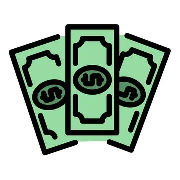 Pack cash icon vector flat Stock Illustration