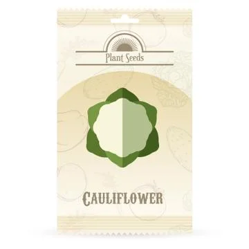 Pack of Cauliflower seeds icon Stock Illustration