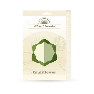 Pack of Cauliflower seeds icon Illustrazione stock
