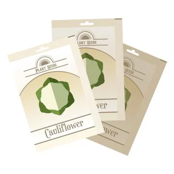 Pack of Cauliflower seeds icon Stock Illustration