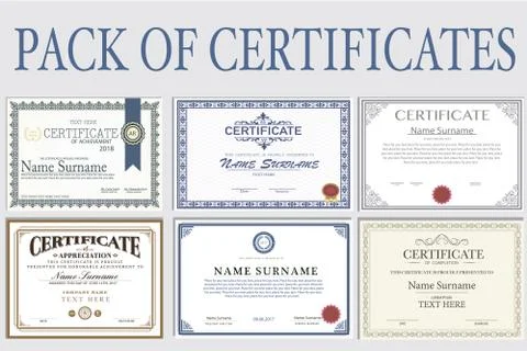 Pack of Certificates Stock Illustration