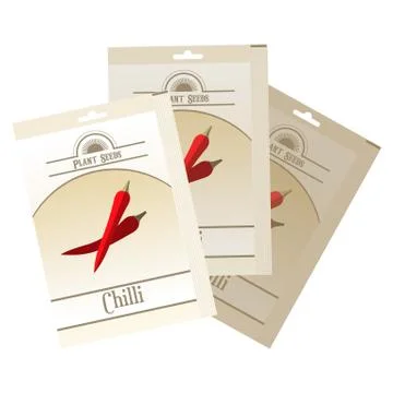 Pack of Chilli seeds icon Stock Illustration