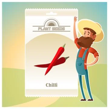 Pack of Chilli seeds icon Stock Illustration
