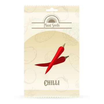 Pack of Chilli seeds icon Stock Illustration