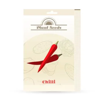 Pack of Chilli seeds icon Stock Illustration