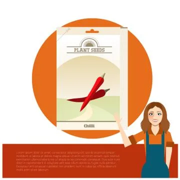 Pack of Chilli seeds icon Stock Illustration