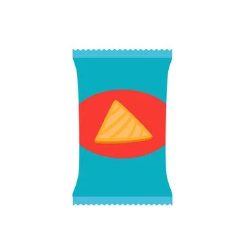 Pack of chips dropped into cheese sauce Stock Illustration