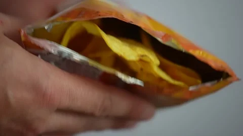 A pack of chips. Popular snacks Stock Footage 248442839