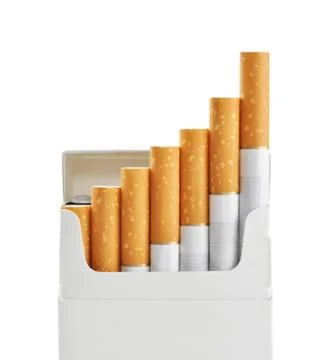 Pack of cigarettes isolated on white background Stock Photos