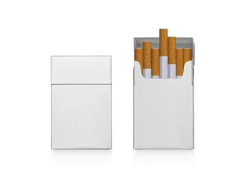 Pack of cigarettes isolated on white background Stock Photos