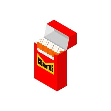 Pack of cigarettes isometric style. Vector illustration Stock Illustration