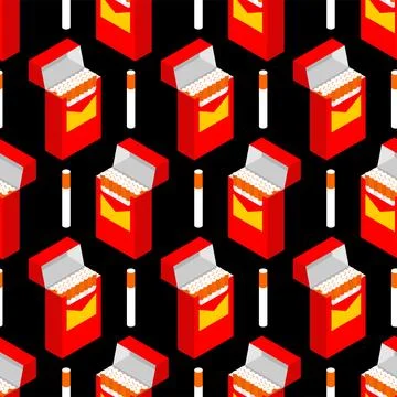 Pack of cigarettes pattern seamless. cigarette background Stock Illustration