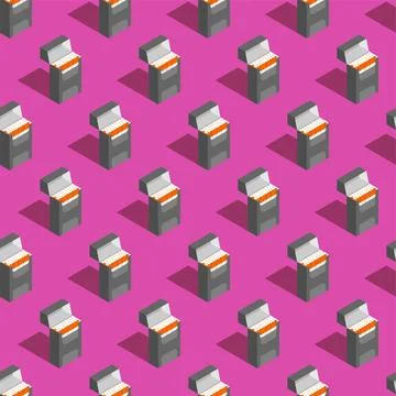 Pack of cigarettes pattern seamless. cigarette background 스톡 일러스트