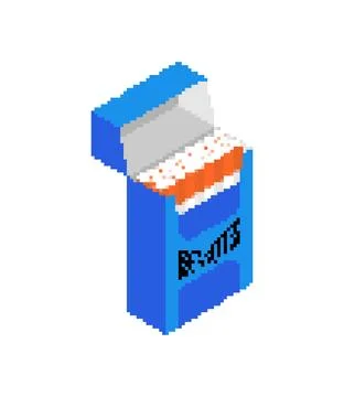 Pack of cigarettes pixel art. 8 bit pixelated Vector illustration 스톡 일러스트