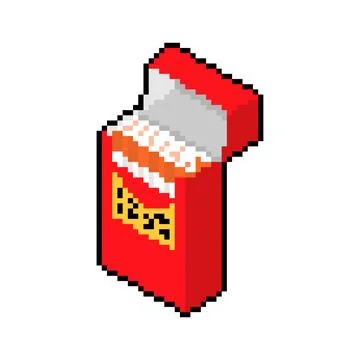Pack of cigarettes pixel art. 8 bit pixelated Vector illustration Illustrazione stock