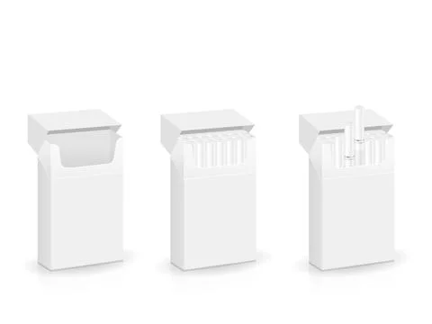 Pack of cigarettes set Illustrazione stock