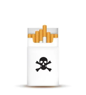 Pack of cigarettes with skull Stock Illustration
