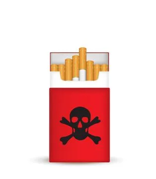 Pack of cigarettes with skull Illustrazione stock