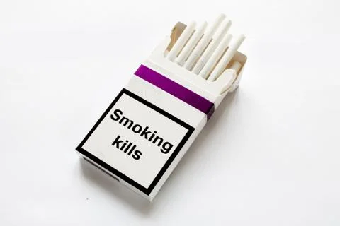 Pack of cigarettes on a white background Stock Photos