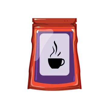 Pack coffee packaging cartoon vector illustration Stock Illustration