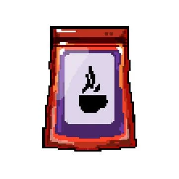 Pack coffee packaging pixel art vector illustration Stock Illustration
