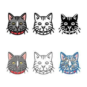 Pack collar cat breeding color icon vector Stock Illustration