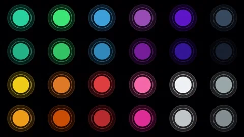 Pack of colorful pulsing circle animations. Status and loading icons. Stock Footage 315075582