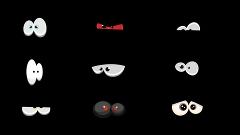 Pack Of Comic Eyes Watching And Blinking Video stock 97237633